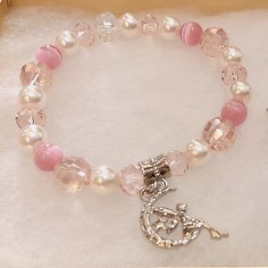 Pink Fairy Bracelet with Angel Earring Set